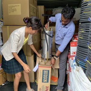 Judite Martins (L) Rotarians Helping Timor Office, has been a great help to the project.